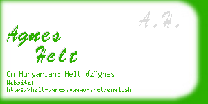 agnes helt business card